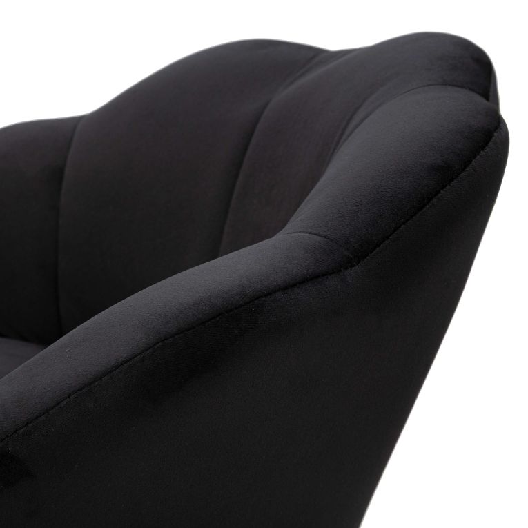 Sgabello Nero oro Rivestimento in Velluto Imbottito 55x53x110h cm, Colore Seduta Nero - Tequis