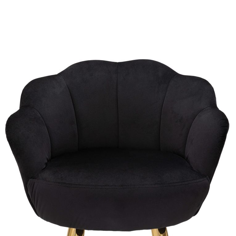 Sgabello Nero oro Rivestimento in Velluto Imbottito 55x53x110h cm, Colore Seduta Nero - Tequis