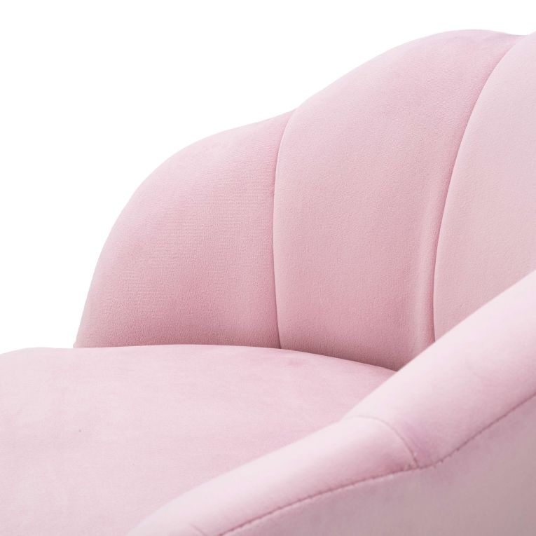 Sgabello Rosa oro Rivestimento in Velluto Imbottito 55x53x110h cm, Colore Seduta Rosa - Tequis
