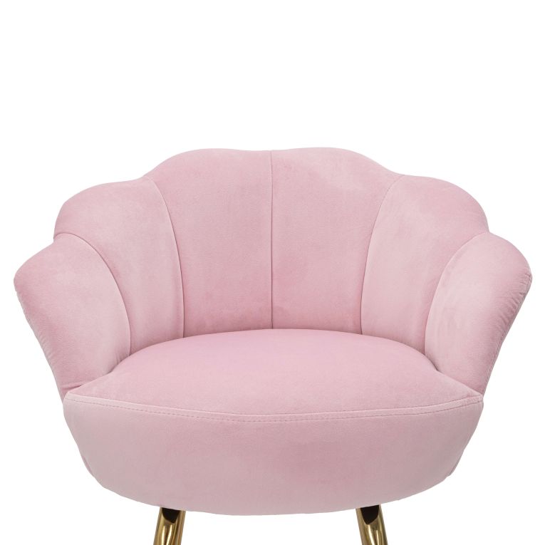 Sgabello Rosa oro Rivestimento in Velluto Imbottito 55x53x110h cm, Colore Seduta Rosa - Tequis