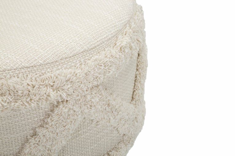 Sgabello scandi imbottito con gambe in legno 32x32x41h cm bianco - Bridges