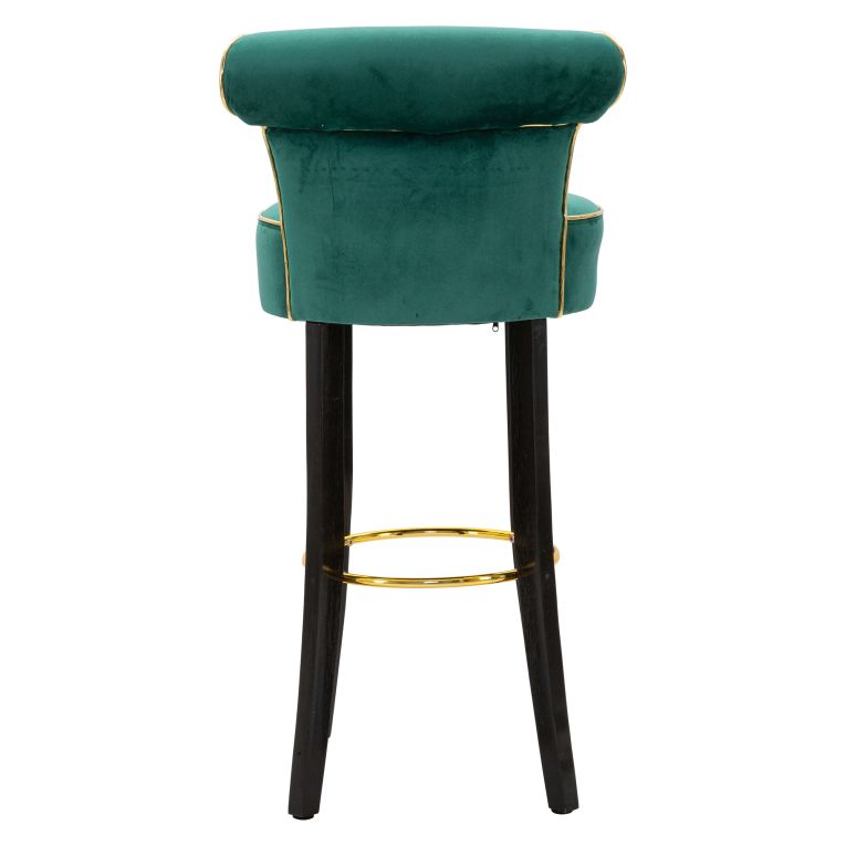 Sgabello Verde oro Imbottito Rivestimento in Velluto 46x48x96h cm, Materiale Struttura in Legno - Tupiza