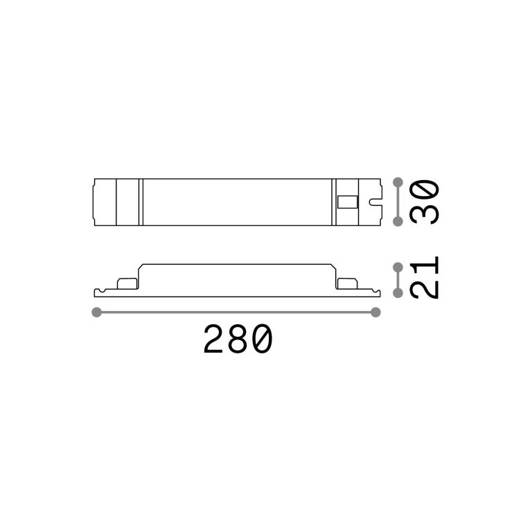 Sistema luce binario FLUO BI-EMISSION 1200 KIT DRIVERS DALI-PUSH, 28 x 2 x h3 cm, Nero