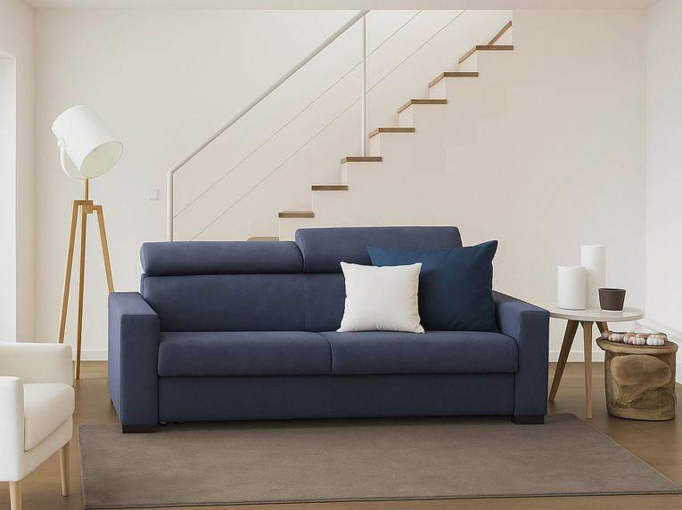 Sofà con braccioli blu 200x95x85h cm - Schiavo