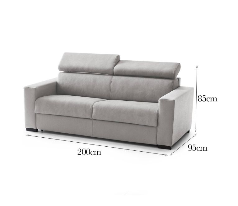 Sofà design grigio 200x95x85h cm - Schiavo