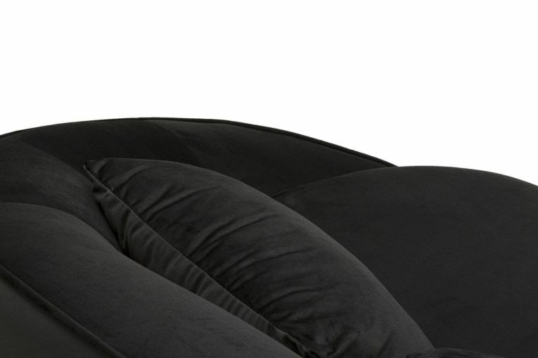 Sofà in legno e metallo rivestito in tessuto nero e oro 185x84x68h cm - Verte