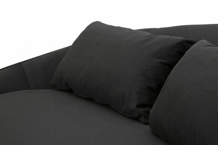 Sofà in legno e metallo rivestito in tessuto nero e oro 185x84x68h cm - Verte