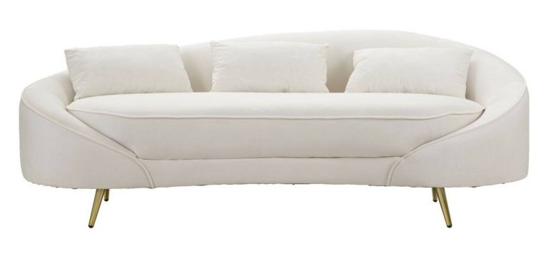 Sofà moderno crema e oro 185x84x68h cm - Verte