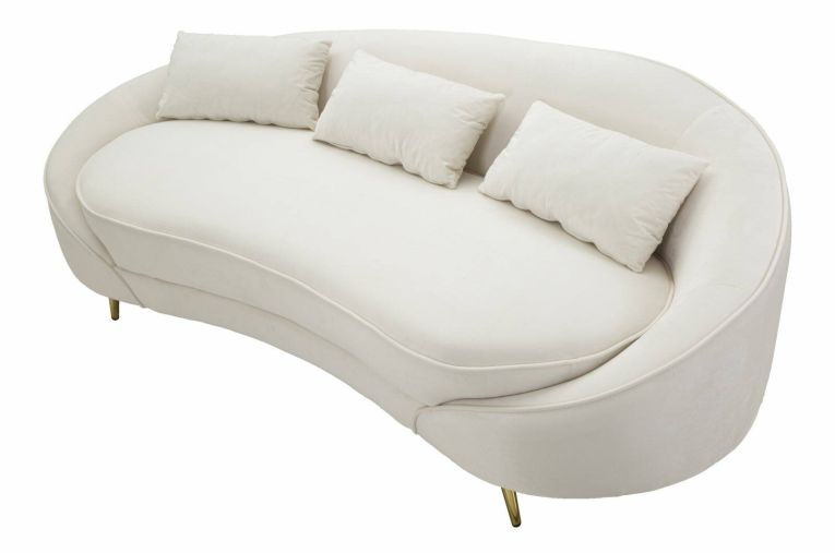 Sofà moderno crema e oro 185x84x68h cm - Verte