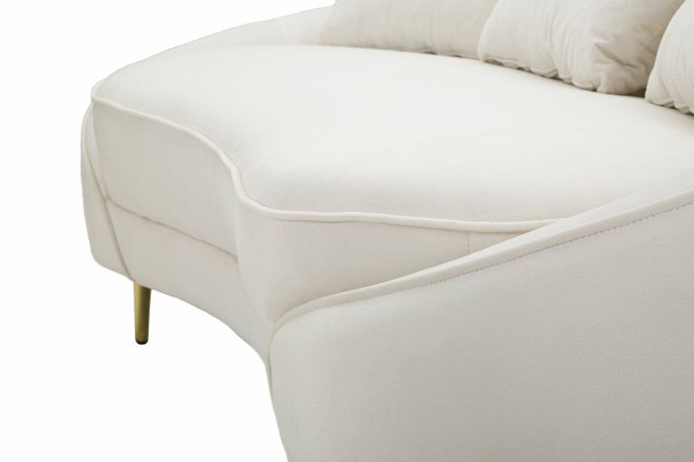 Sofà moderno crema e oro 185x84x68h cm - Verte