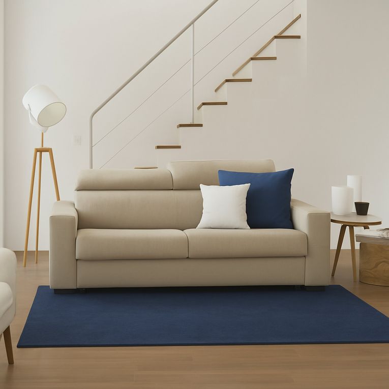 Sofà sfoderabile beige 180x95x85h cm - Aggius