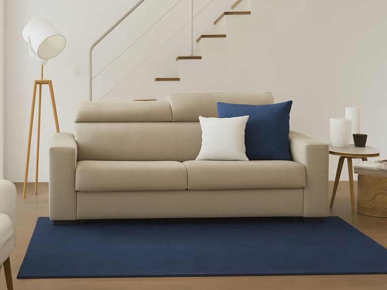 Sofà sfoderabile beige 180x95x85h cm - Aggius