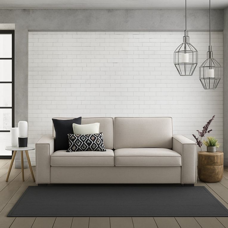 Sofa ad angolo tortora 200x95x90h cm - Abernathy