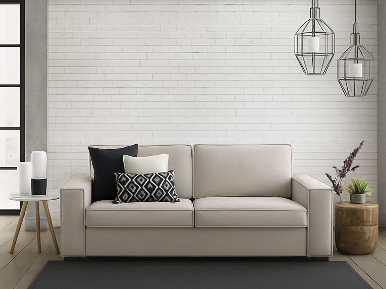 Sofa ad angolo tortora 200x95x90h cm - Abernathy
