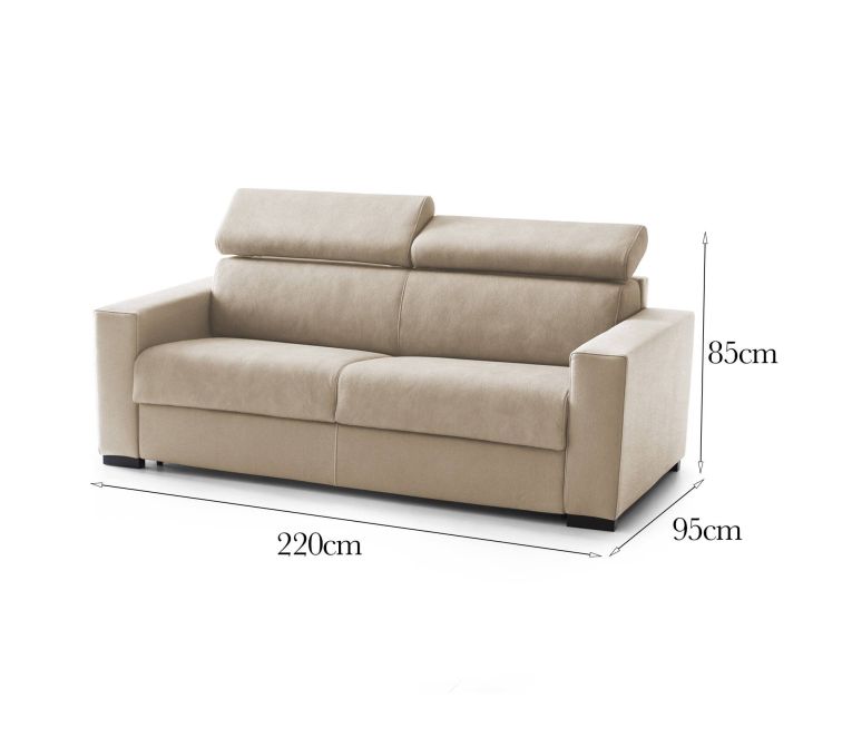 Sofa angolare beige 220x95x85h cm - Matrice