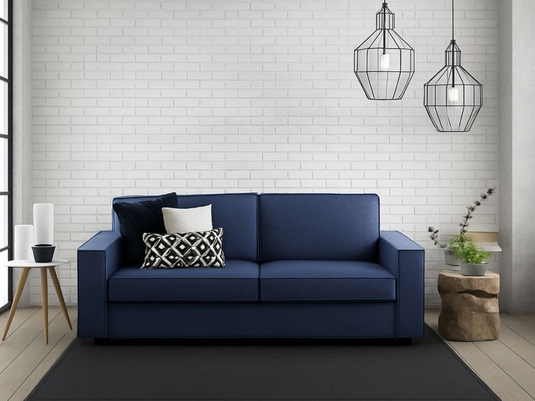 Sofa con penisola blu 200x95x90h cm - Abernathy