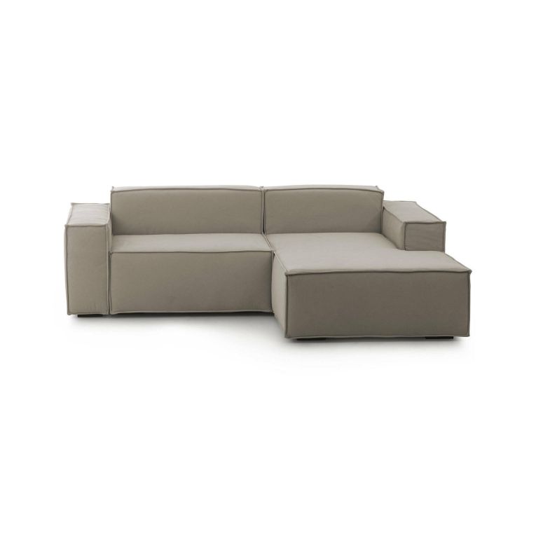 Sofa con penisola tortora 220x170x70h cm - Amuleto