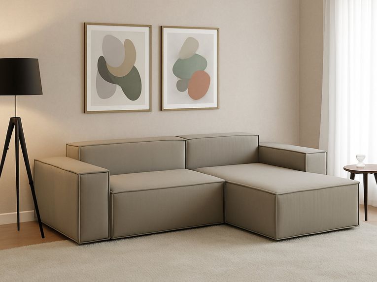 Sofa con penisola tortora 220x170x70h cm - Amuleto