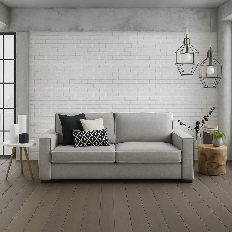 Sofa design grigio 200x95x90h cm - Abernathy