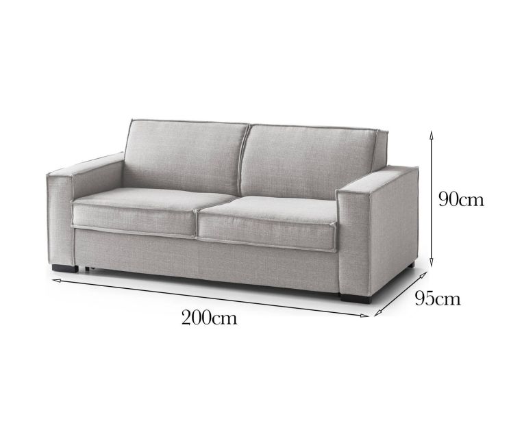 Sofa design grigio 200x95x90h cm - Abernathy
