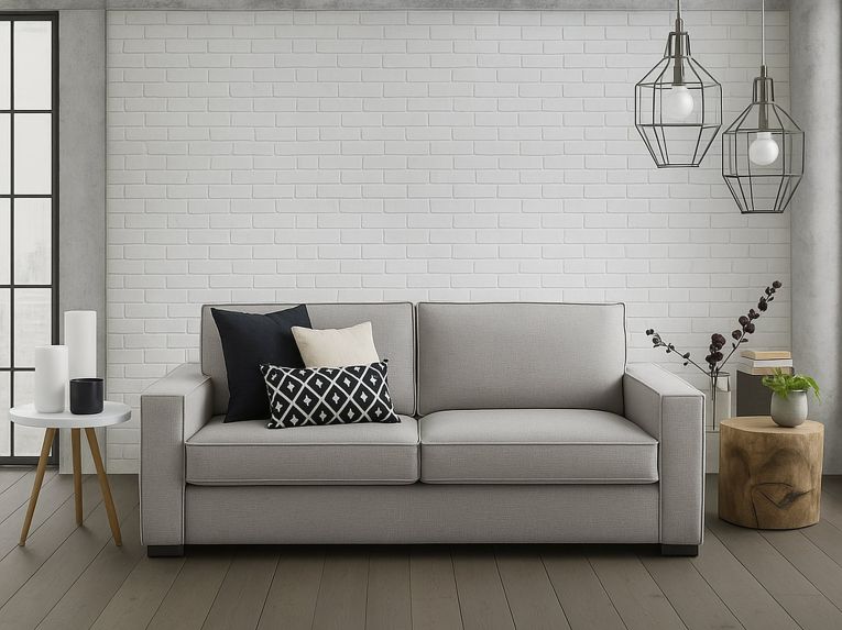 Sofa design grigio 200x95x90h cm - Abernathy