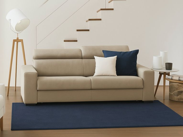 Sofa sfoderabile beige 200x95x85h cm - Vigolana