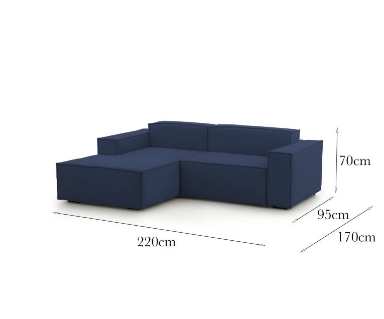 Sofa sfoderabile blu 220x170x70h cm - Alhoa
