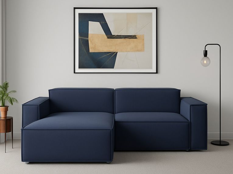 Sofa sfoderabile blu 220x170x70h cm - Alhoa