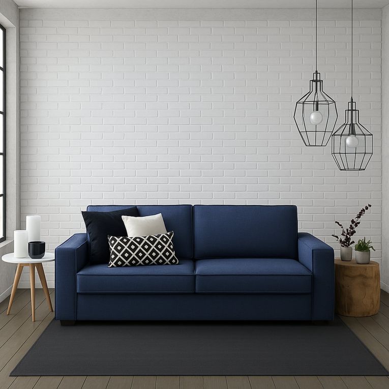 Sofa sfoderabile blu 220x95x90h cm - Diopside
