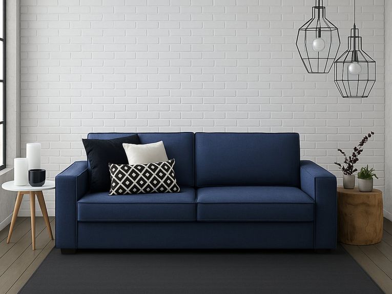 Sofa sfoderabile blu 220x95x90h cm - Diopside