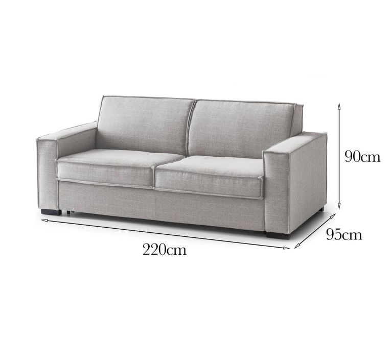 Sofa sfoderabile grigio 220x95x90h cm - Diopside