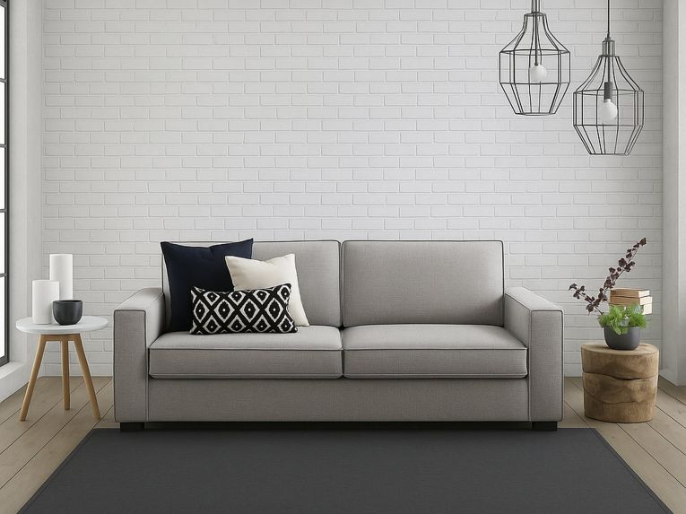Sofa sfoderabile grigio 220x95x90h cm - Diopside