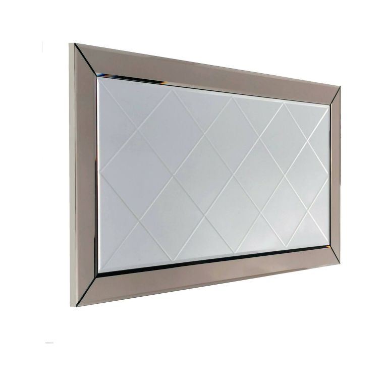 Specchio a scacchi argento 130x62h cm - Pagani