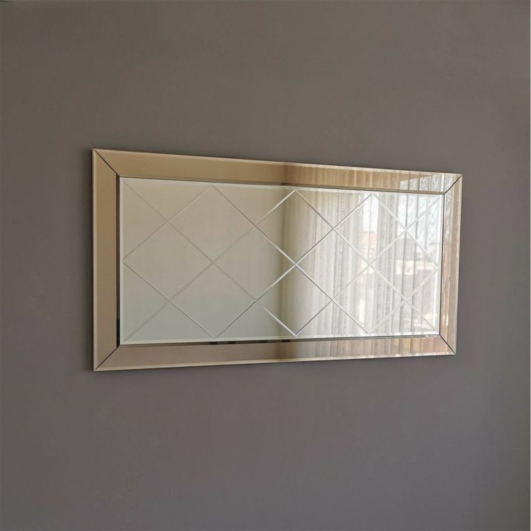 Specchio a scacchi argento 130x62h cm - Pagani