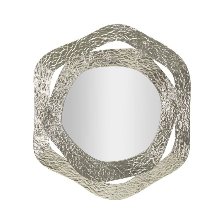 Specchio Abacaxis, Specchiera, Articolo d'arredo a muro, Decorazione con specchio, 66x6 h75 cm, Argento