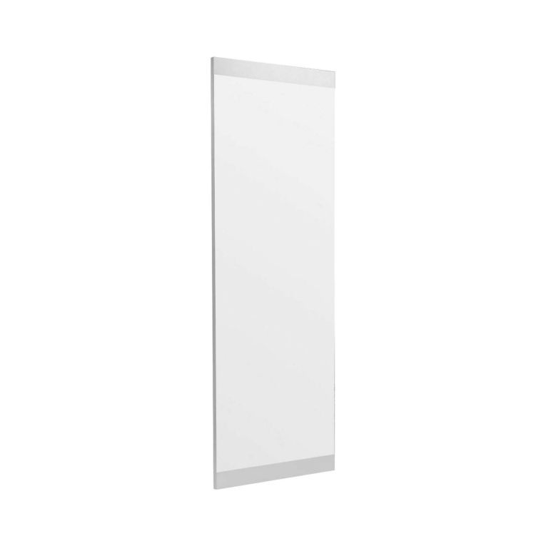 Specchio Acamar, Specchiera, Articolo d'arredo a muro, Specchio con cornice, 40x2h120 cm, Bianco