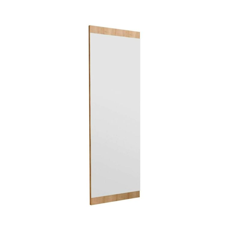 Specchio Acamar, Specchiera, Articolo d'arredo a muro, Specchio con cornice, 40x2h120 cm, Naturale