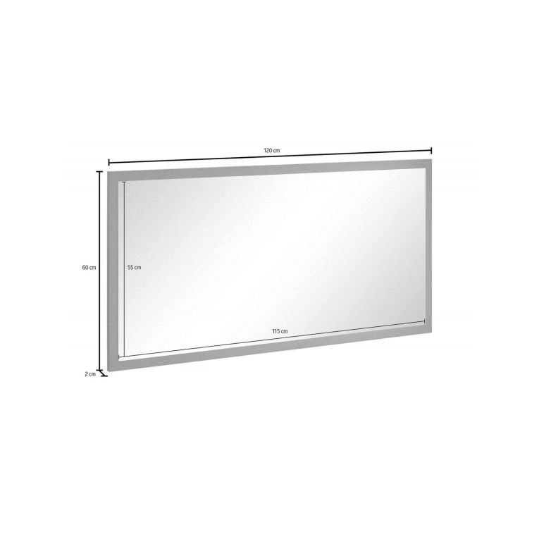 Specchio antracite lucido 120x60h cm - Adelchi