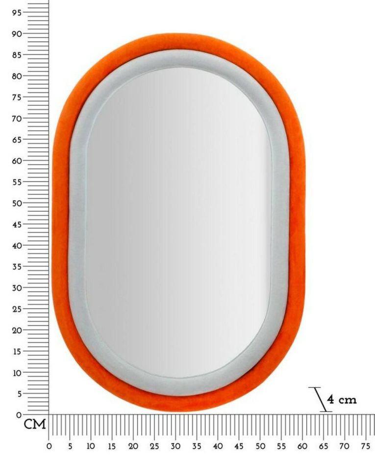 Specchio arancione e grigio 60x90h cm - Marinetti
