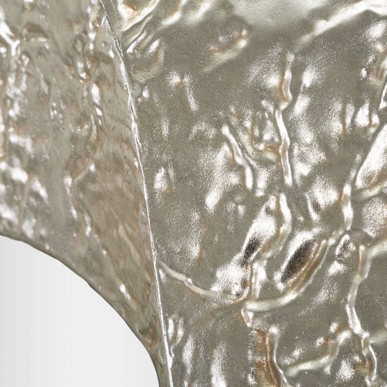Specchio Argento Trasparente Cornice Effetto Materico Forma Ovale 88x128h cm, Tipologia a Parete - Daga