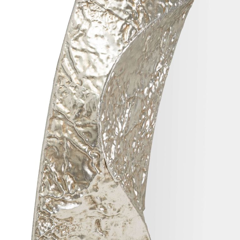 Specchio Argento Trasparente Cornice Effetto Materico Forma Ovale 88x128h cm, Tipologia a Parete - Daga