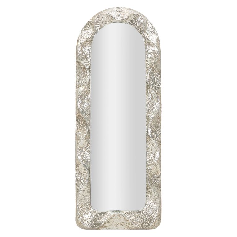 Specchio Argento Trasparente Cornice Effetto Materico Forma Rettangolare 61x160h cm, Tipologia a Parete - Dadava