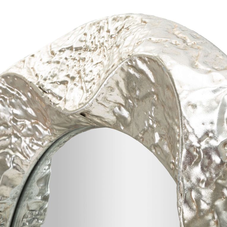 Specchio Argento Trasparente Cornice Effetto Materico Forma Rettangolare 61x160h cm, Tipologia a Parete - Dadava
