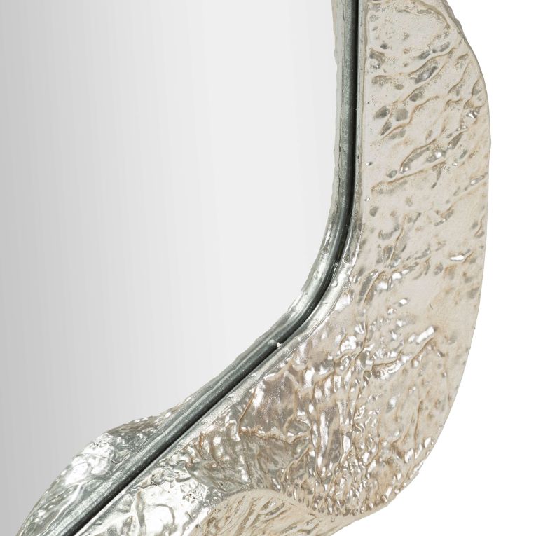Specchio Argento Trasparente Cornice Effetto Materico Forma Rettangolare 61x160h cm, Tipologia a Parete - Dadava