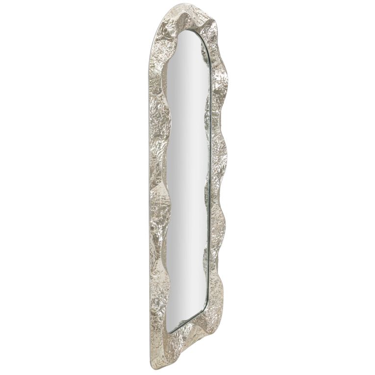 Specchio Argento Trasparente Cornice Effetto Materico Forma Rettangolare 61x160h cm, Tipologia a Parete - Dadava