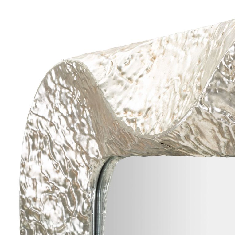 Specchio Argento Trasparente Cornice Effetto Materico Forma Rettangolare 70x161h cm, Tipologia a Parete - Dagalito
