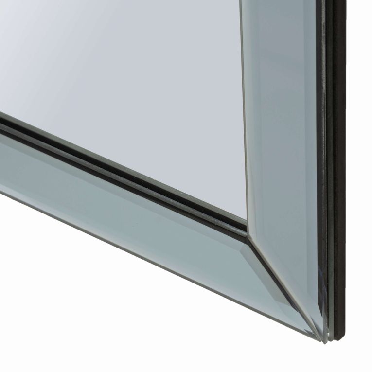 Specchio Argento Trasparente Cornice Sagomata Forma Rettangolare 85x100h cm, Tipologia a Parete - Dabaka
