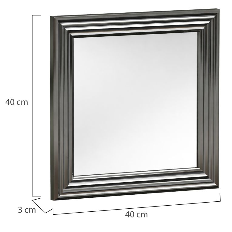 Specchio Argento Trasparente Modulabile set da 2 40x40h cm, Forma Rettangolare - Ortovero