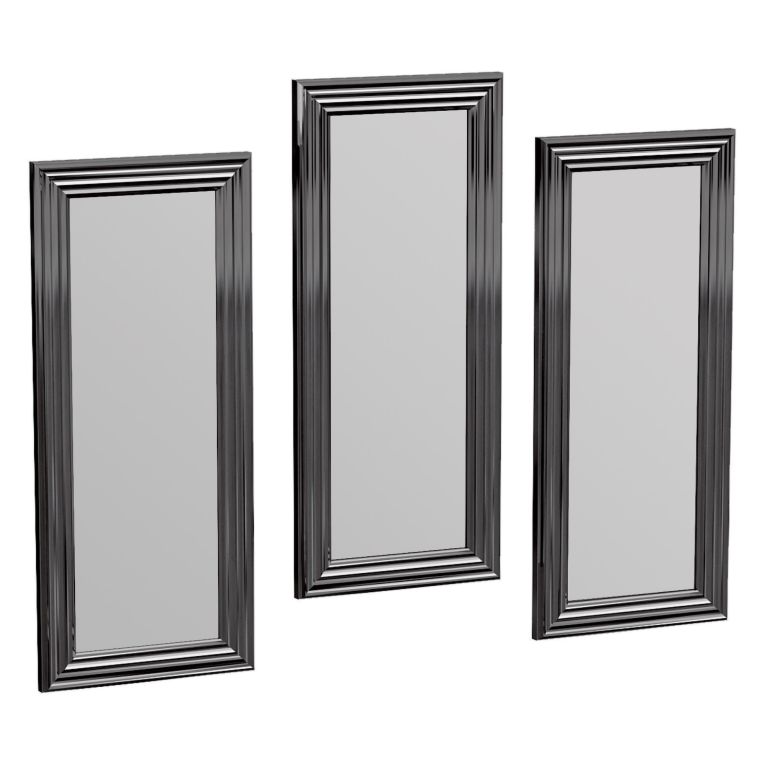 Specchio Argento Trasparente Modulabile set da 3 30x70h cm, Forma Rettangolare - Guarcino