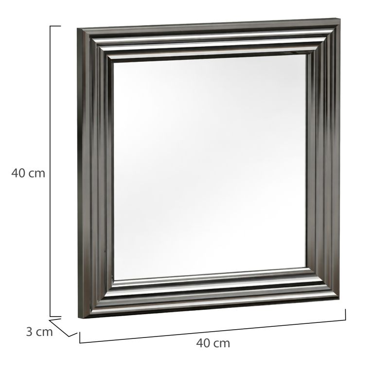 Specchio Argento Trasparente Modulabile set da 3 40x40h cm, Forma Rettangolare - Ortona